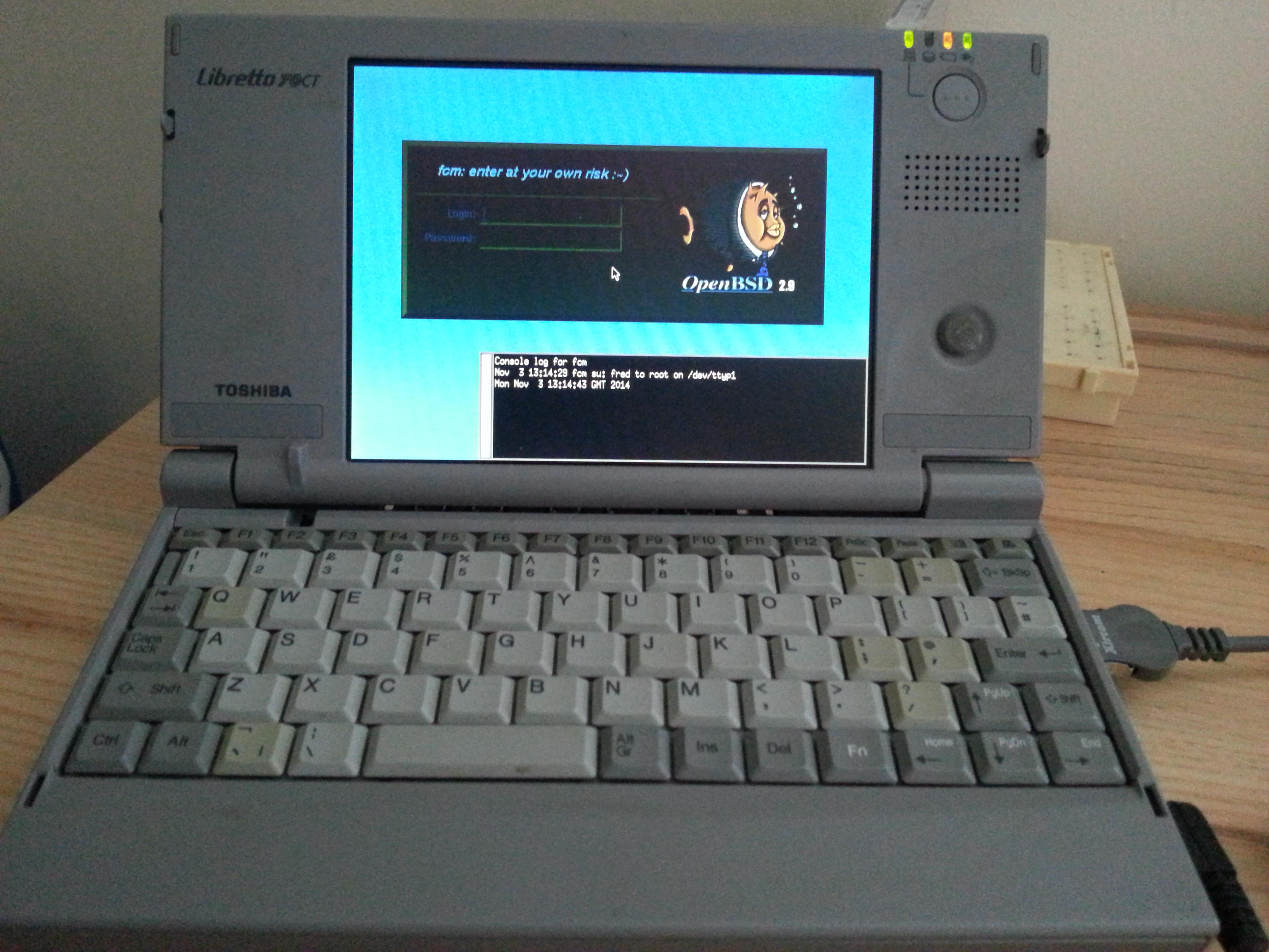 Libretto 70CT OpenBSD 2.9